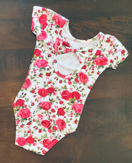 White with Red & Pink Flowers leotard wholesale